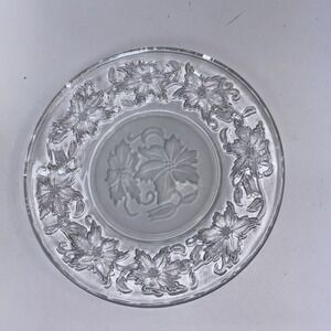 Princess House Glass Fantasia Saucer|Bread Plates 6in Frosted Center Set Of 6